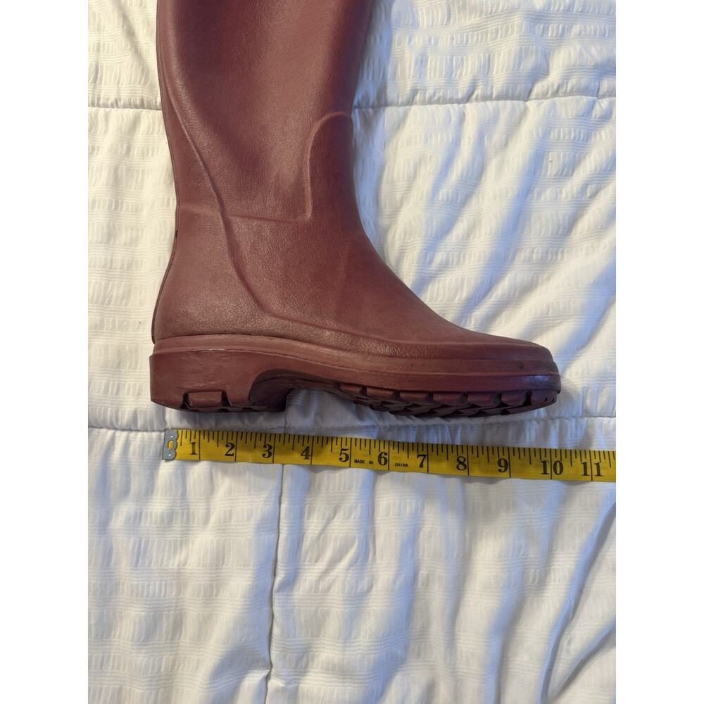 Le Chameau Rubber Rain boots Maroon Burgundy Women's Size 6 Long Round Toe - Picture 10 of 11